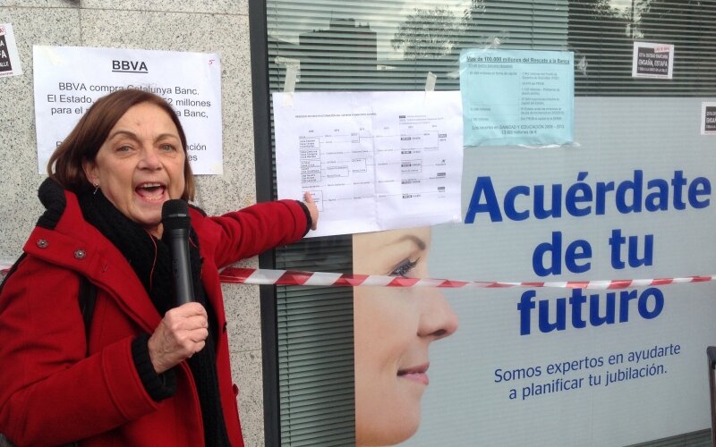 Imagen de archivo de Doris Benegas durante una protesta contra los desahucios. Foto: úC Imagen de archivo de Doris Benegas durante una protesta contra los desahucios. Foto: úC