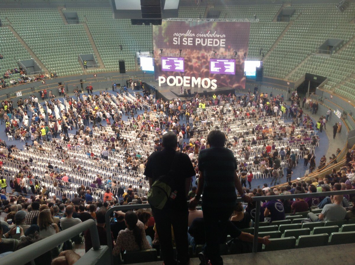 Vista general de la asamblea Vistalegre I celebrada por Podemos en 2014. Foto: úC