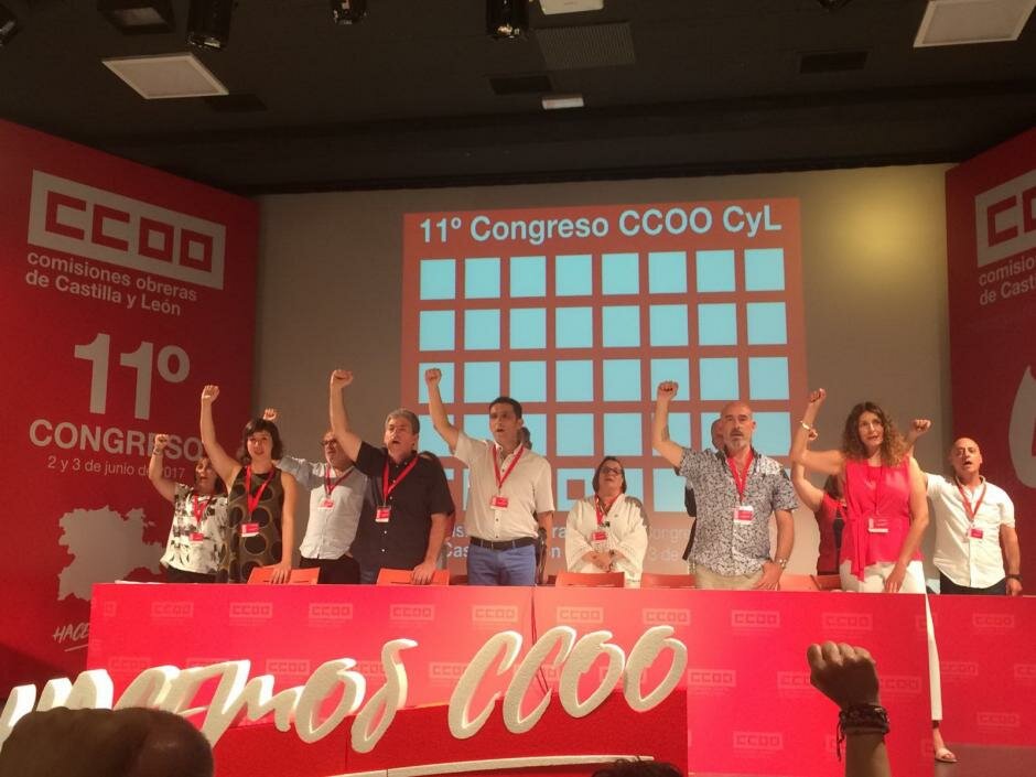 Nueva ejecutiva de CCOO, liderada por Vicente Andrés. Foto: CCOO